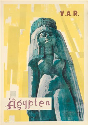 VARIOUS ARTISTS. ÄGYPTEN. Two posters. 1962 and 1963. Each 39x27 inches, 100x70 cm. Institut Graphique Egyptien, [Cairo].